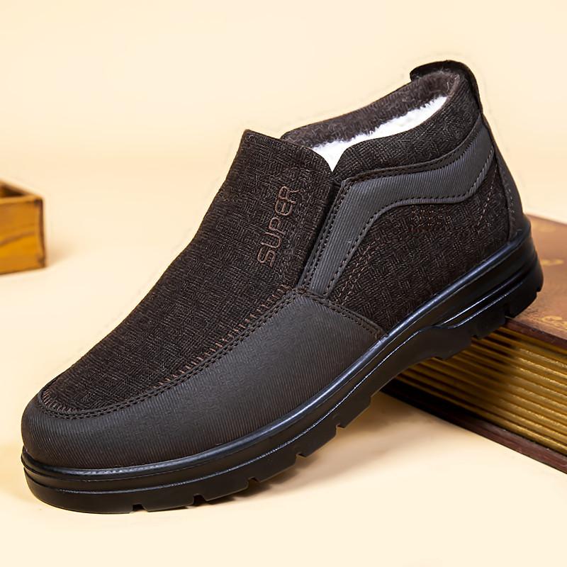 Зимняя мода 2024 года, мягкая подошва, тканевые туфли, кроссовки на платформе, хлопковая обувь, мужские повседневные теплые зимние ботинки, нескользящие ботинки для мужчин