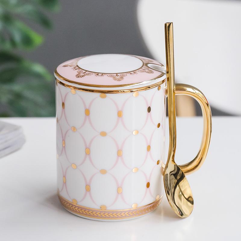 Роскошная золотая керамическая кофейная кружка, скандинавская геометрия, кофейная чашка, золотая чашка для завтрака, молока, воды, креативные подарки для пары, посуда для напитков, 350 мл
