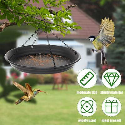 2 шт. 12,8" Кормушка для птиц, поддон, садовая платформа, кормушка для птиц, пластиковая поилка для птиц, подвесная поилка для птиц для сада, патио, дерева
