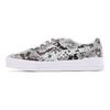 Puma Carina Кеды женские повседневные низкие из кожи рептилии Черные Белые 382506-01