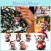 Adorable Acrylic Cat Car Ornament Festive Christmas Hat Design For Car Interior Decoration