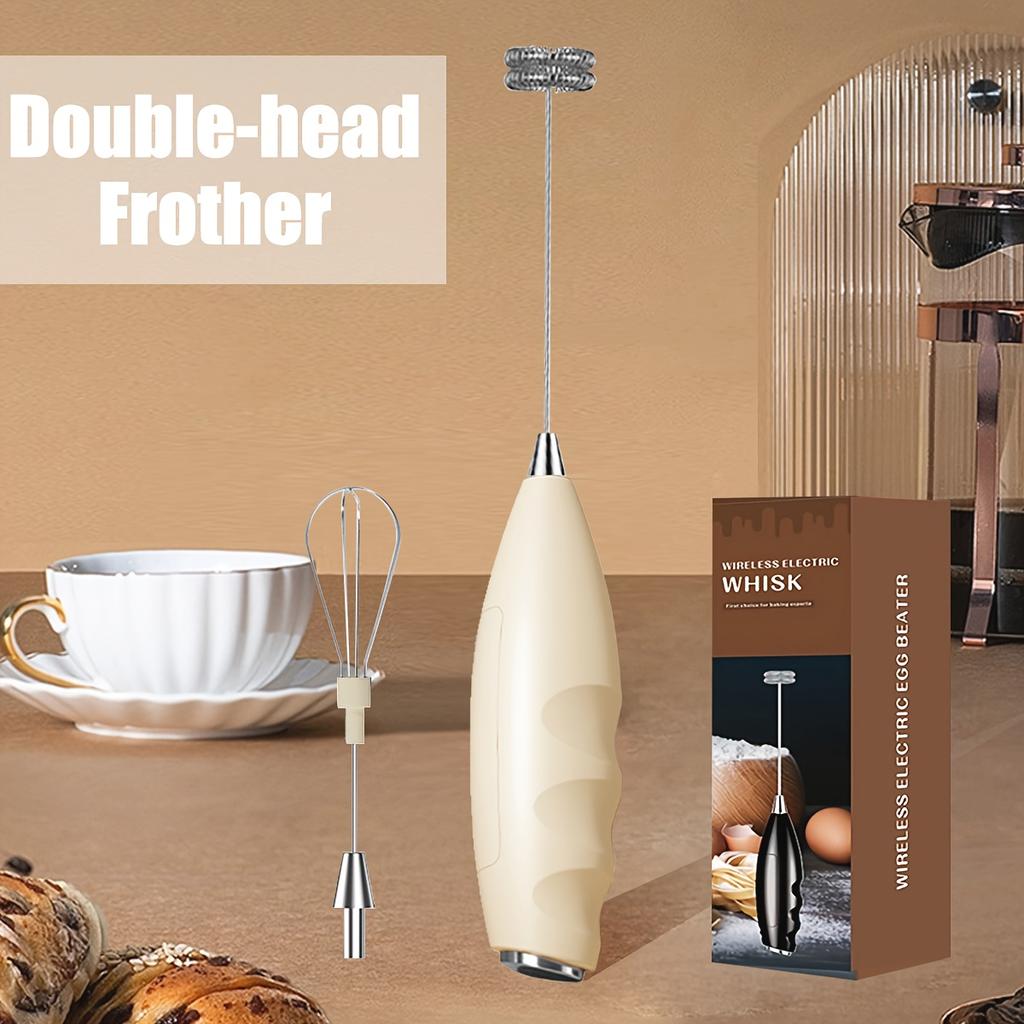 Многофункциональный беспроводной электрический ручной миксер с турбо-функцией 304 и эргономичной ручкой - Портативный электрический венчик, вспениватель молока