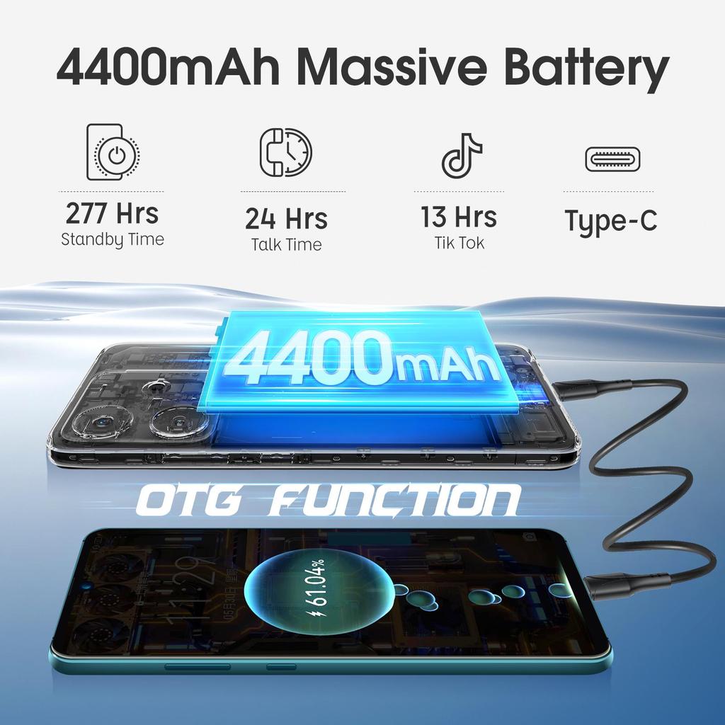 Ulefone Смартфон Note 16 Pro, 512 ГБ ПЗУ/128 ГБ ПЗУ/256 ГБ ПЗУ, Android 13, глобальная версия, телефон, 50 МП, 6,52 дюйма, 4400 мАч, GPS, 4G, сотовая связь