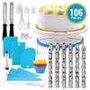 106Pcs Professional Stainless Steel DIY Baking Tools Cake Decorating Supplies Kit Cake Turntable Set