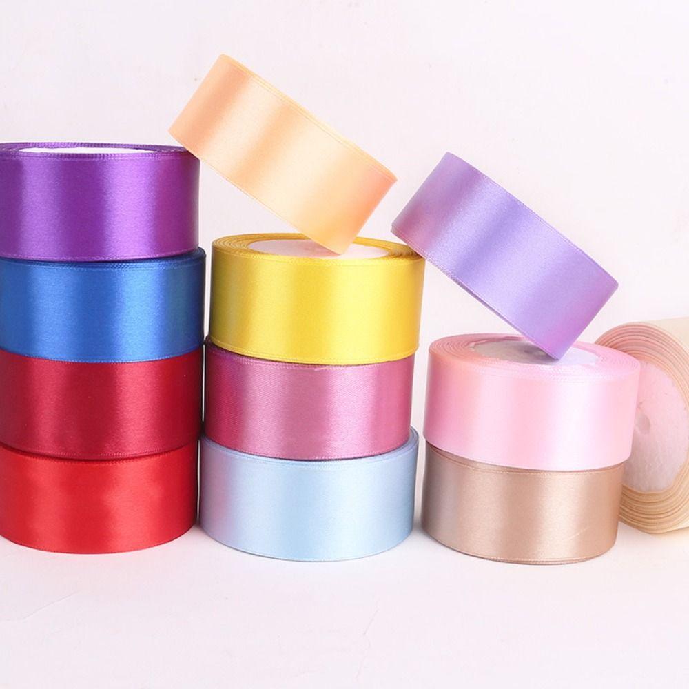 22Meters Bright Colors Silk Satin Ribbons Crafts Bow Gift Wrapping Ribbons  Wedding Party Decoration