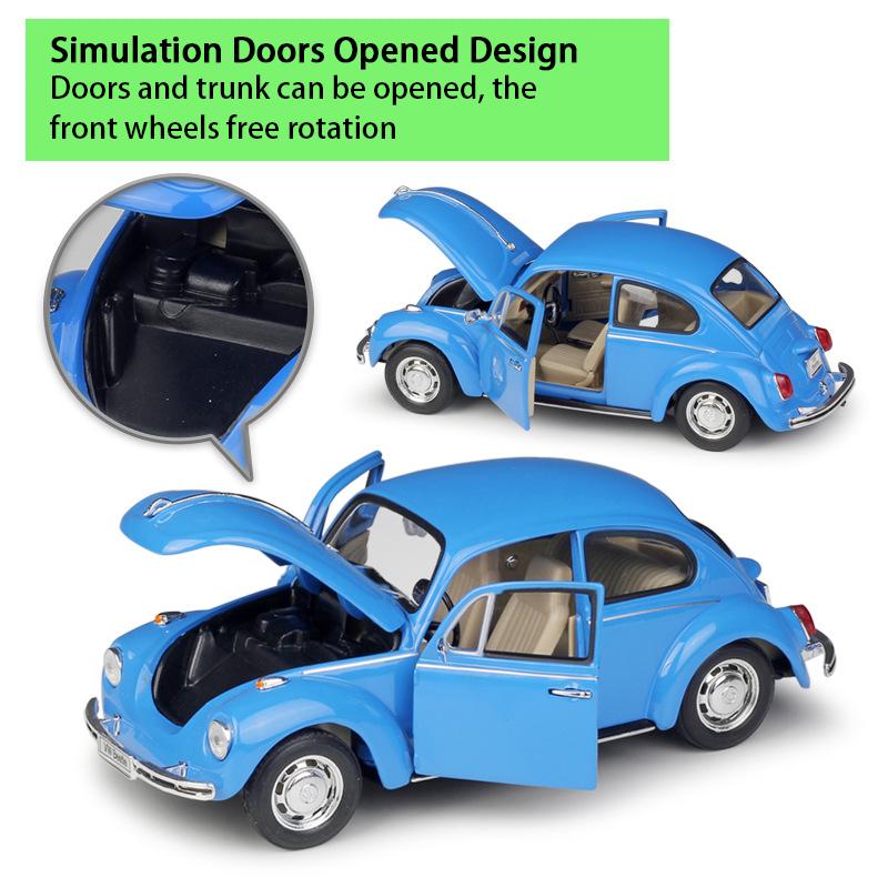 Масштаб 1/24 Welly Volkswagen Beetle, модель автомобиля из сплава, литье под давлением, металлические игрушечные автомобили, модель автомобиля, коллекция высокой имитации, детские подарки