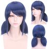 Anime LB Wigs Peluca Marinette Cosplay Wig Double Ponytails Short Straight Blue Heat Resistant Synthetic Hair Wigs + Wig Cap