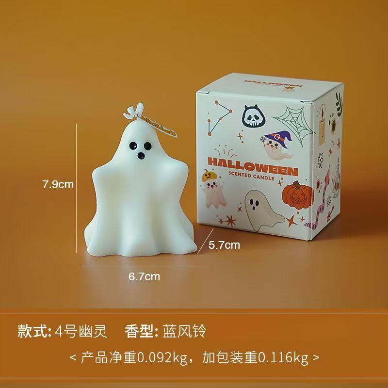 Halloween Ghost Scented Candle Scented Atmosphere Cute Niche Handmade Fragrance Modeling Wax Prop Ornament Aromatherapy Candles
