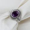 Аметист Драгоценный Камень Твердый Серебро 925 Пробы Бохо Дизайнерское Кольцо Подарок Для Нее Заявление Ювелирные Изделия