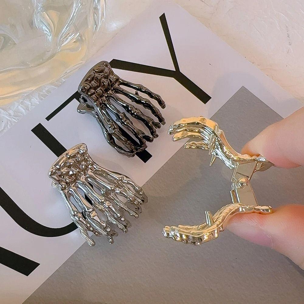 Zinc Zinc Zinc Alloy Skeleton Hand Hair Claw Hollow Metal Hair Claw Simple Ghost Paw Hair Claw  Girl