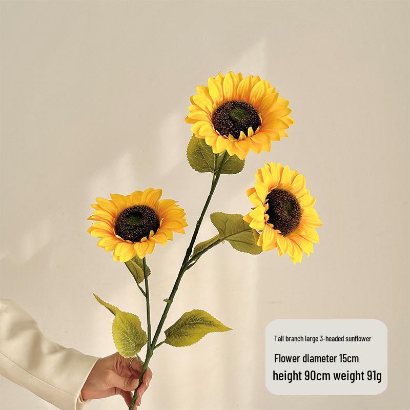 Букет подсолнухов - Искусственные шелковые цветы для украшения гостиной, офиса, спальни