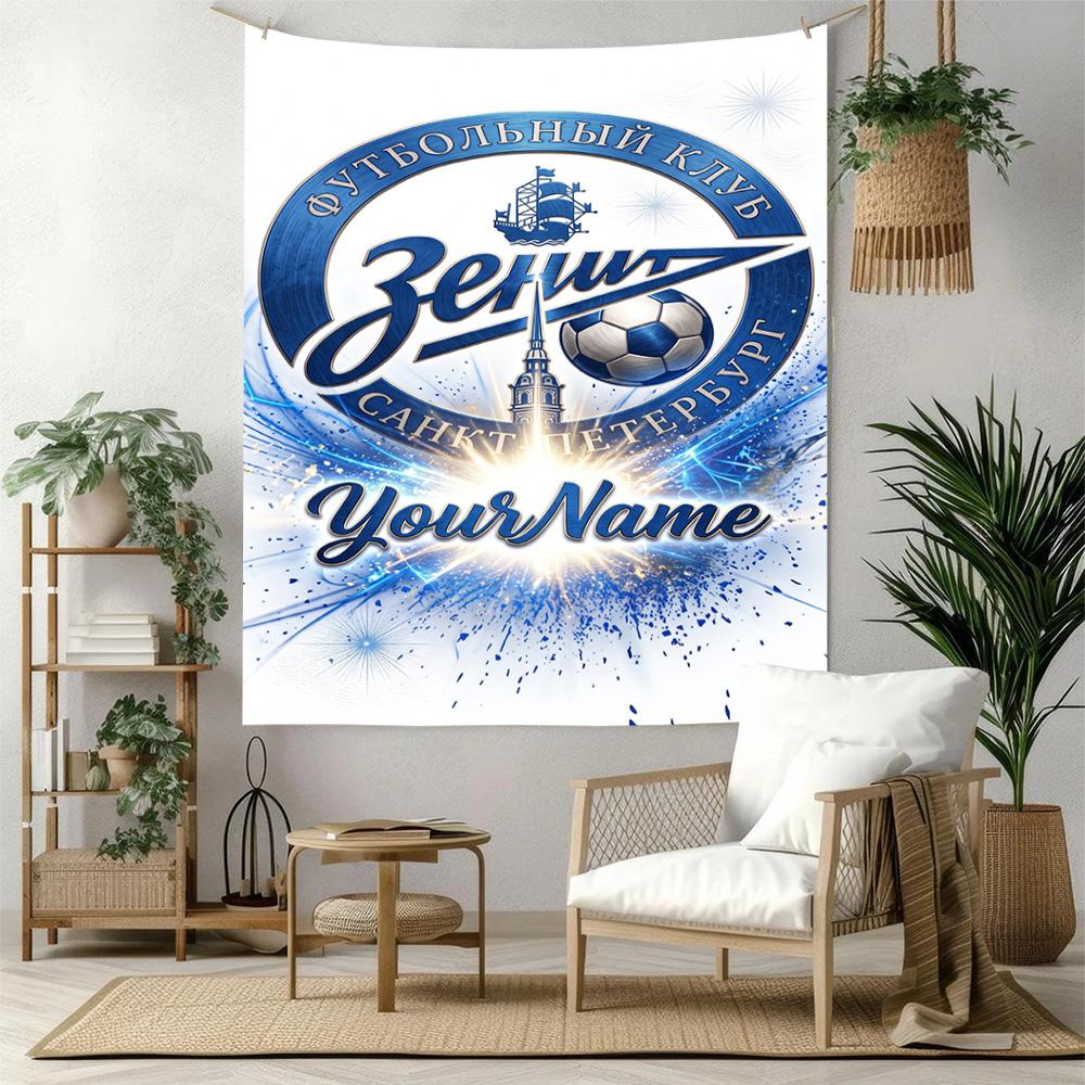 Fc Zenit Saintpetersburg Custom Your Name Wall Decor Tapestry Art For Pet Memorial Birthdaywedding Party Backdrop Family Gift