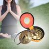 Tibetan Tingsha Cymbals Buddhist Symbols Portable Brass with Storage Pouch 6.5cm Handcrafted