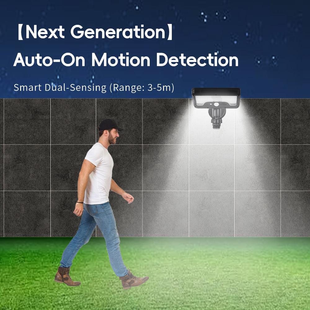 Solar Wall Light Fence Light Auto on/Off Motion Sensor Outside Lamp 3 Modes Security Porch Light Solar Magnetic Lamp for Garden