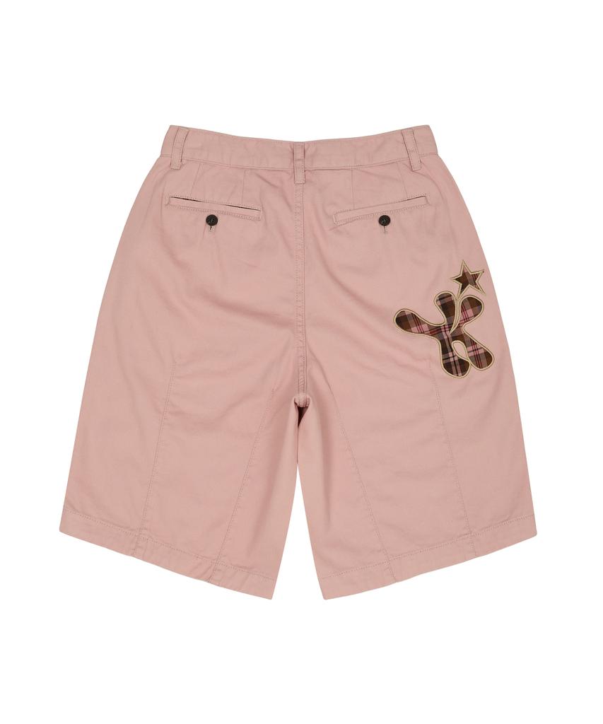 WAIKEI Check Applique Half Pants Pink