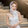 Мусульманские кружевные свадебные фаты Церковная мантилья Свадебные фаты для покрытия головы невесты для церемоний в помещении и на открытом воздухе