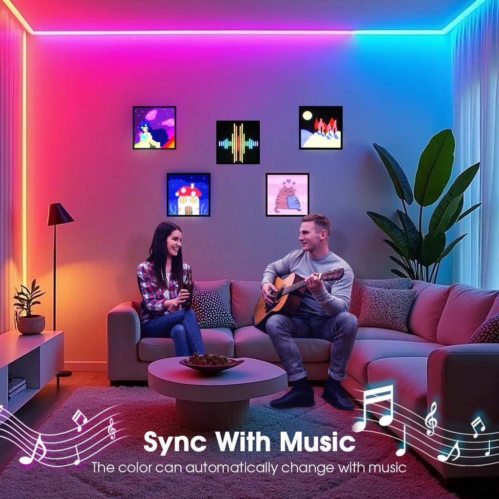 Умный RGB USB светодиодный матричный пиксельный дисплей панель свет Bluetooth приложение программируемый аниме текст часы граффити искусство цифровой экран знак