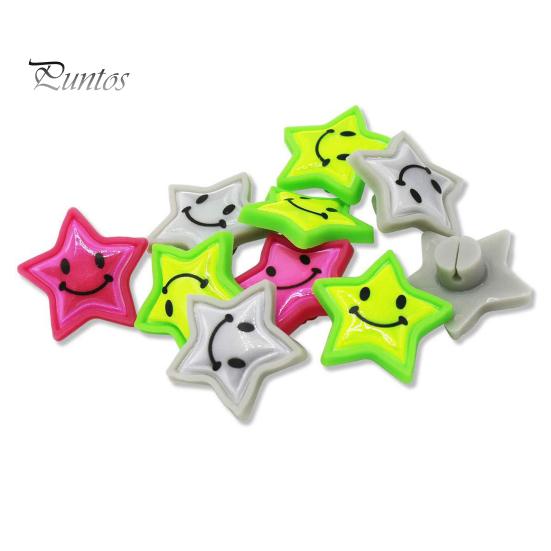10Pcs Bicycle Spoke Clip Reflective Colorful Smiling Five-pointed Star Decoration Clip Road Mountain Bike Wheel Hub Spoke Decorative Clamp Bike