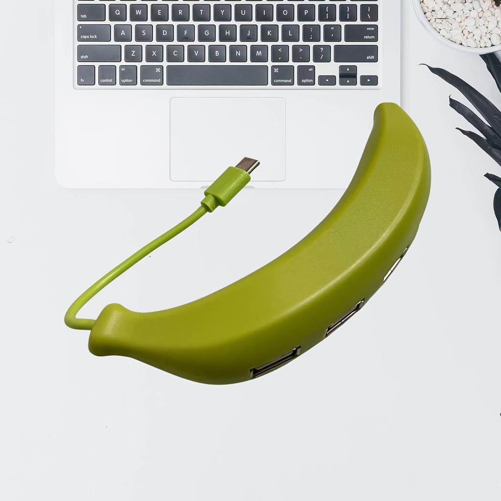 4-Port USB Splitter, Multi Port Expander, 1 In 4 Mini USB C Banana Hub, Small Size and Lightweight Construction for A Port Laptop, PC