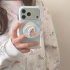 Японско-корейский синий чехол-подставка с магнитом и рисунком медведя для iPhone 14, 15, 16, 17 Pro Max