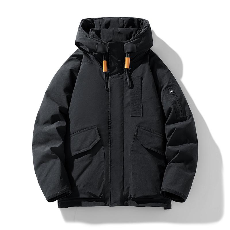 Мужская куртка с капюшоном, мужская зимняя новая мужская рабочая одежда, утолщенная белая куртка на утином пуху