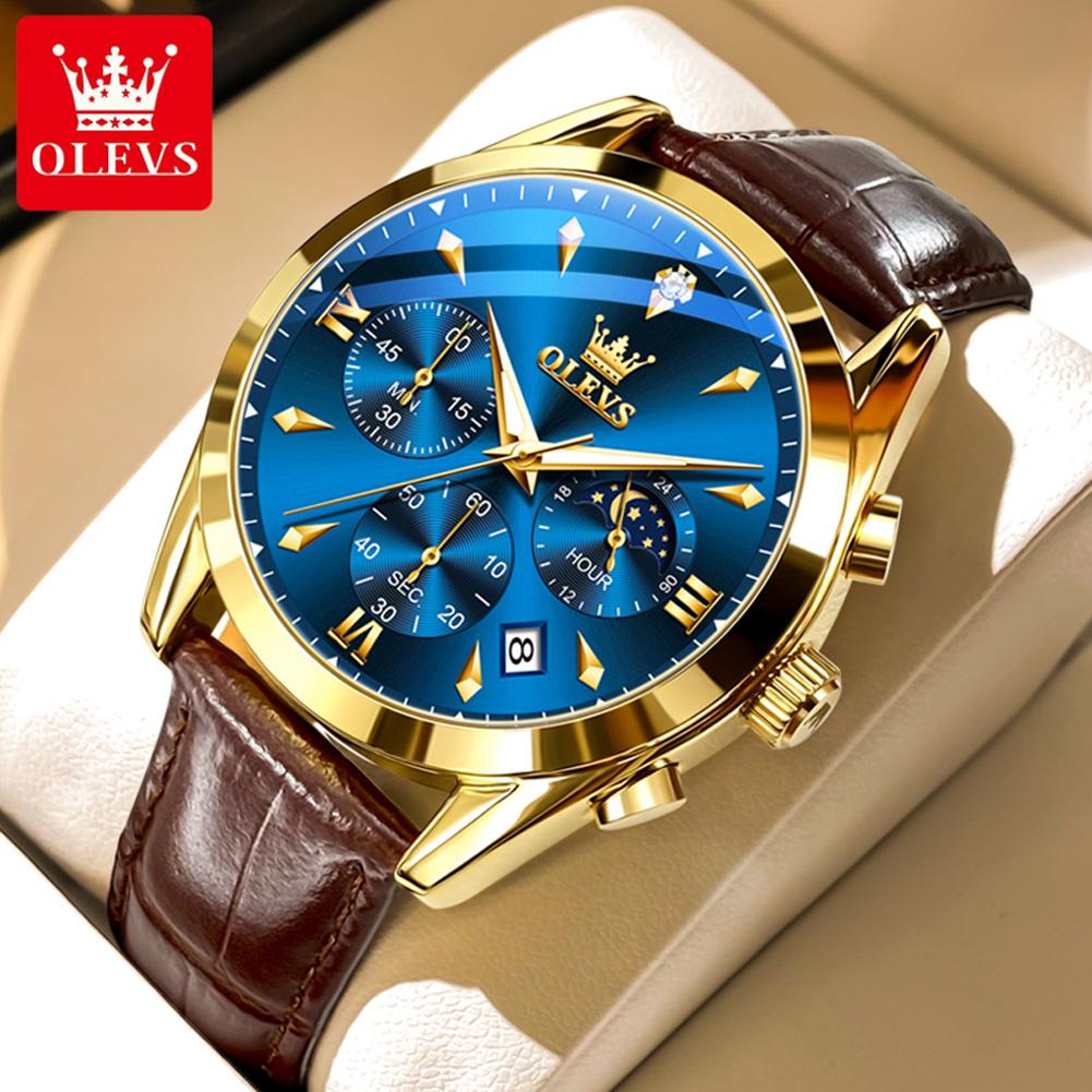Men's Multifunctional Waterproof Luminous Quartz Timing Calendar Watch, Light Luxury Business Watch