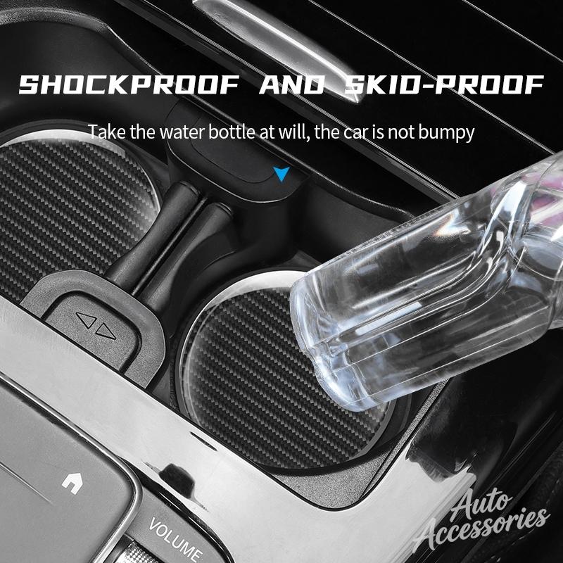 Carbon Fiber Texture Car Anti-Slip Water Cup Pads Auto Coasters Mats For BMW Mini Cooper R50 R53 R55 R56 R60 R61 F54 F55 F56 F60