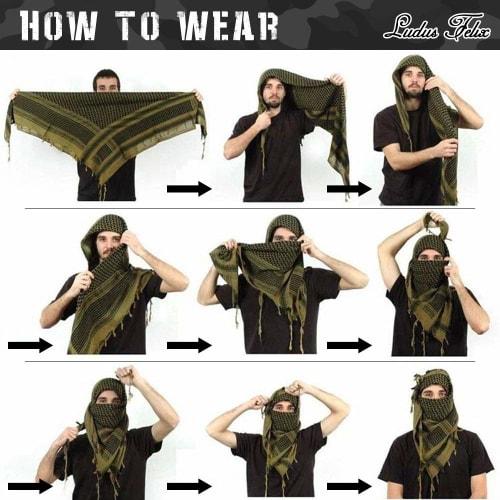 Ludus Felix Afghan Stole, Arabic Stole, Shemagh Scarf, Military/Airsoft Gear, 100% Cotton (Black)