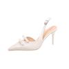 Fashion Summer Women's Shoes Sandals Ladies High Heels Pointed Toe Brief Pumps 2025 Nude Platform African Spikes Retro Spring Fine Sweet