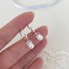 Korean simple bow pearl earrings women's niche high-end earrings temperament light luxury small fragrant new earrings