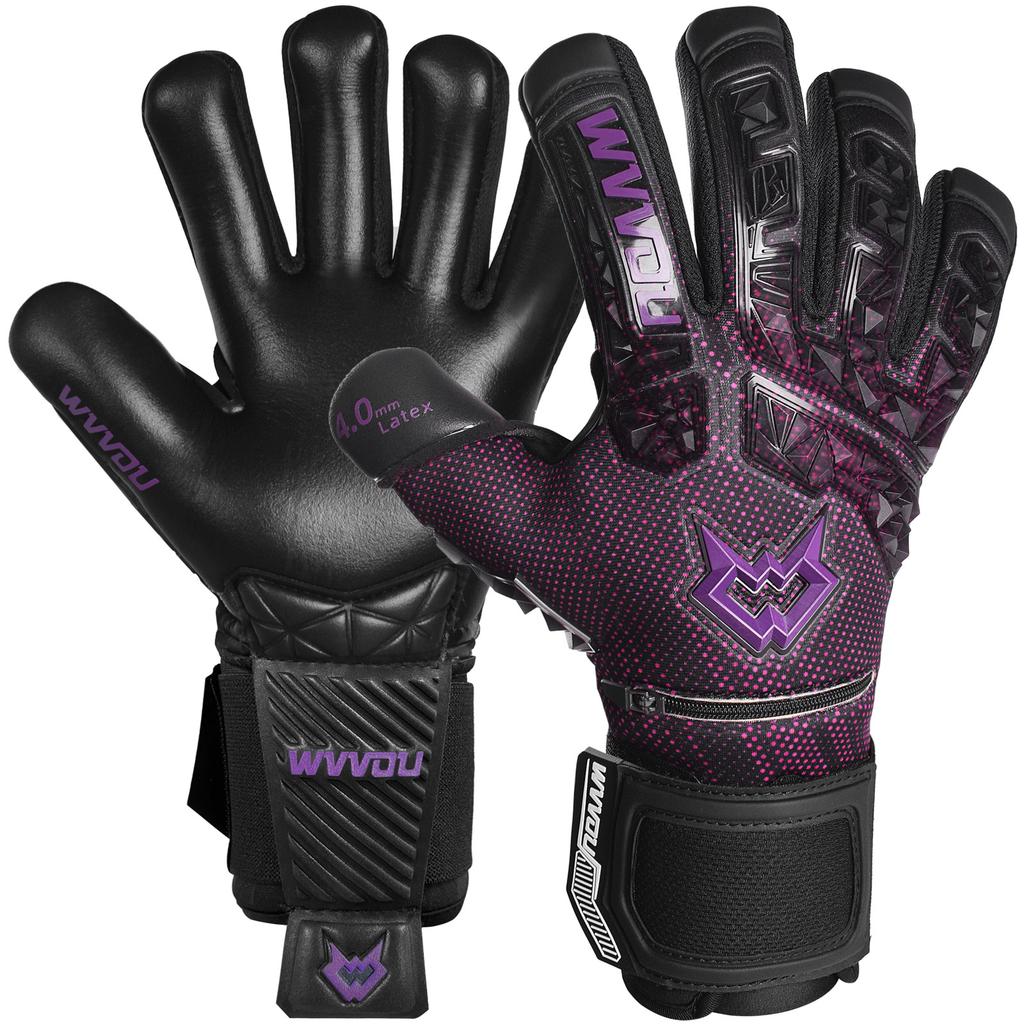 WVVOU Soccer Goalie Gloves for Adults and Youth, High Performance Goalkeeper Gloves with 5 Detachable Finger Saves