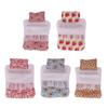Fashion Flower Pattern Doll Bed Set with Pillow And Sleeping Bag For Labubu Plush Figure Dolls 17cm Ball Joint Dolls
