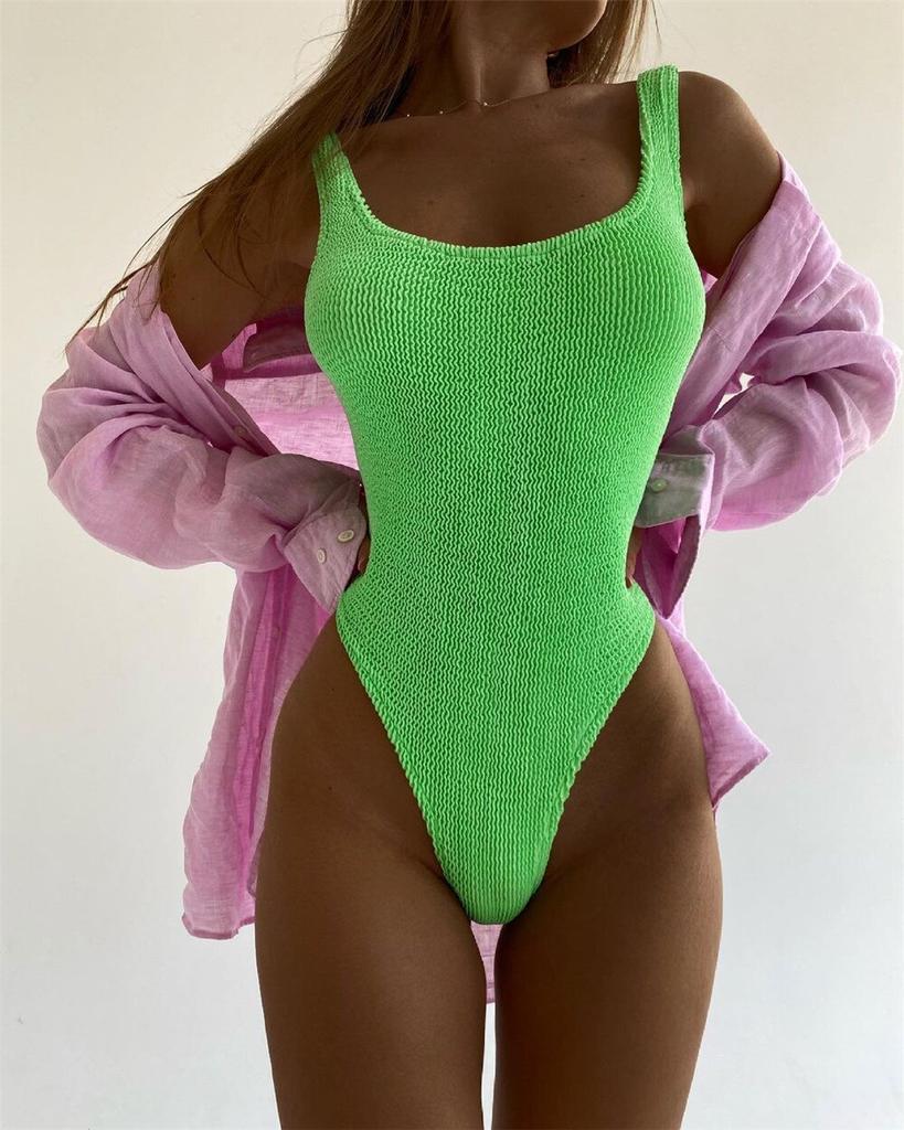 Sexy Women One Piece Swimsuit Swimwear Female Solid Push Up Thong Bather Bathing Suit Monokini Brazilian Swimming Suits