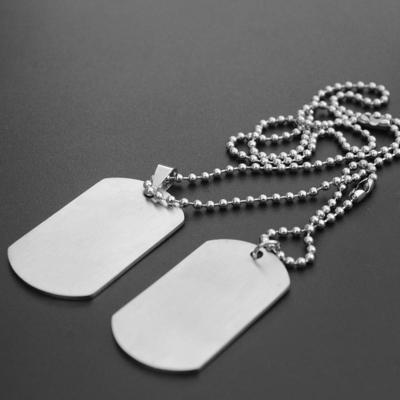 Ожерелье военного бренда, ювелирные изделия, мужское ожерелье, кулон из титановой стали, ожерелье из нержавеющей стали, двойная карточка, удостоверение личности для девочек