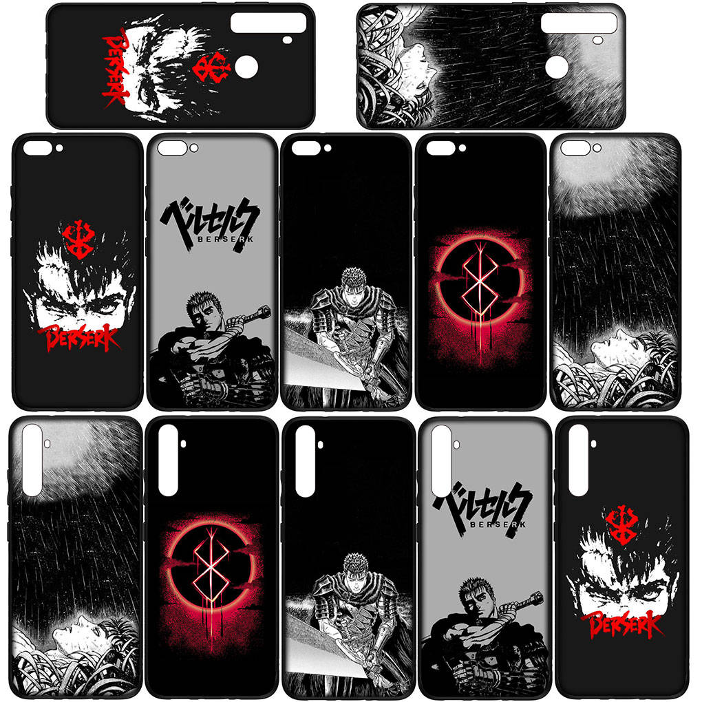 Чехол для телефона Samsung Galaxy S25 S24 S23 iPhone 16 15 Xiaomi Redmi Note 14 13 12 16E X 8 11 Pro Max OPPO Moto Huawei A05 A16 чехол с изображением аниме Berserk Guts