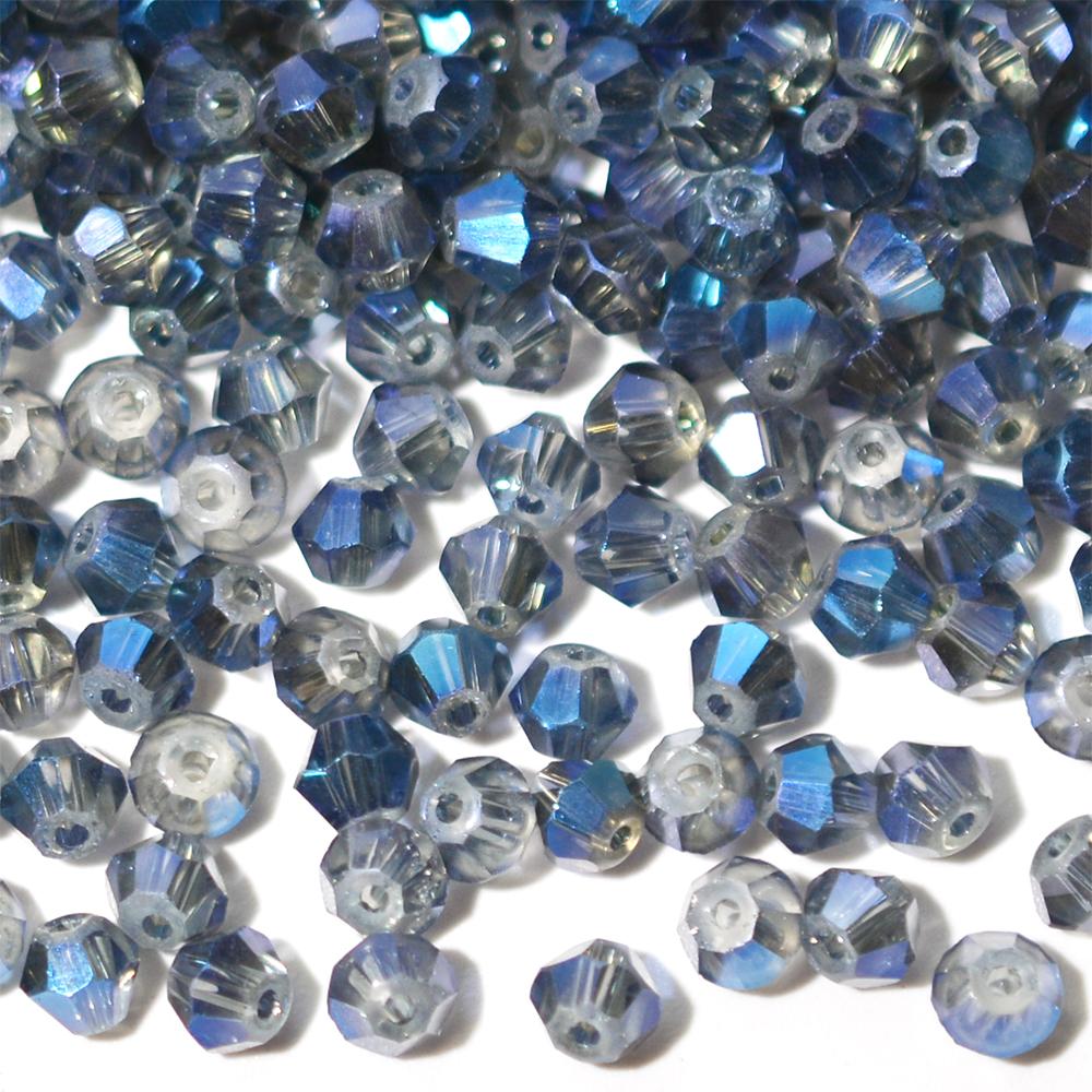 100 штук 4 мм биконических гальванизированных бусин из австрийского хрустального стекла металлических многоцветных для изготовления ювелирных изделий