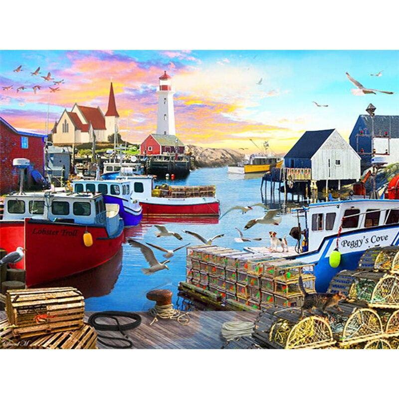 Новый 5D DIY алмазная живопись вид на море Алмазная вышивка автомобиль вышивка крестом полная круглая дрель ремесла домашний декор ручной подарок