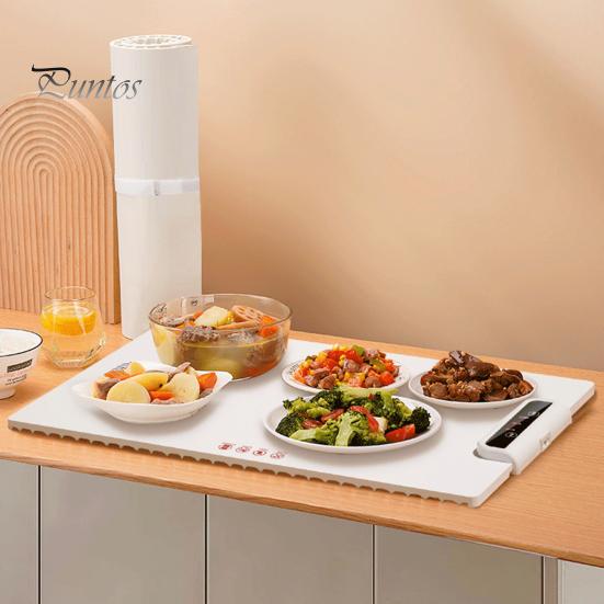 Электрический подогреваемый поднос с регулируемой температурой, складная конструкция, быстрый нагрев, подогреватель еды, подставка под столовые приборы