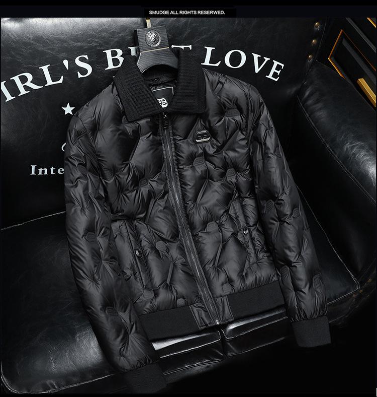 Европейская съемная воротник Темно-цветочный пуховик - Зимний модный тренд 2025 года для мужчин