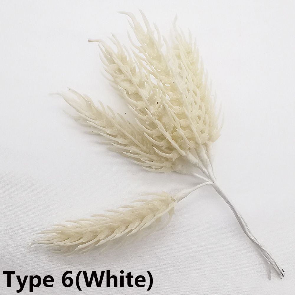6PCS/Bundle DIY Home Decor Xmas Ornament Simulation Plants Faux Grass Pine Artificial Flowers