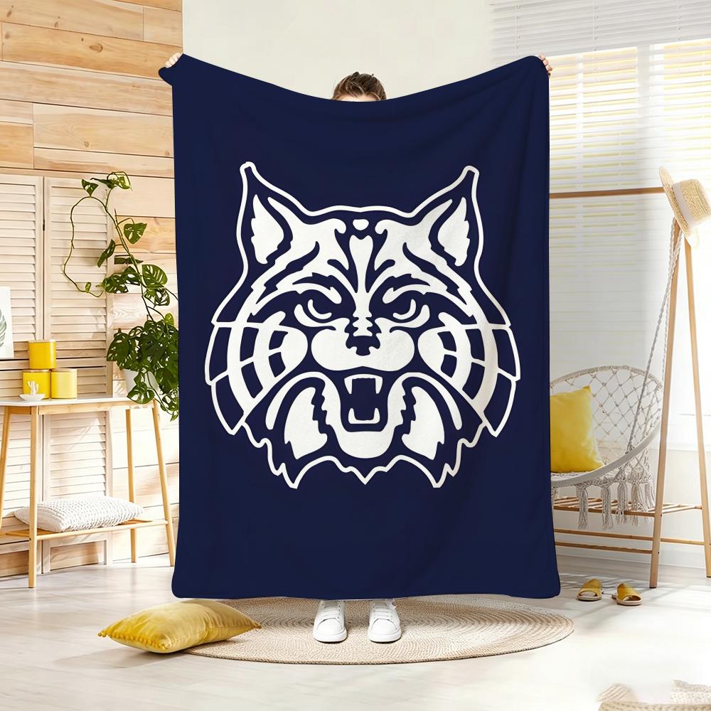 Cute Anime Wildcat Kitten Throw Lightweight g Flannel Blanket Soft Skinfriendly for Summer Cooling