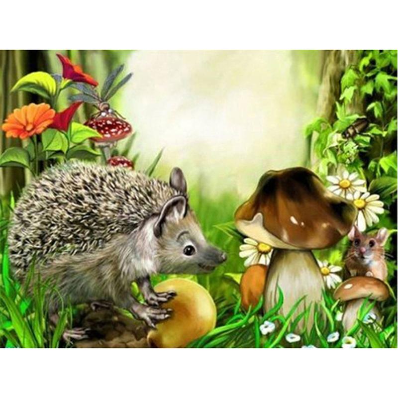 DIY 5D алмазная живопись «Ежик», полная круглая дрель, алмазная вышивка животных, наборы для вышивки крестом, настенный художественный подарок, домашний декор