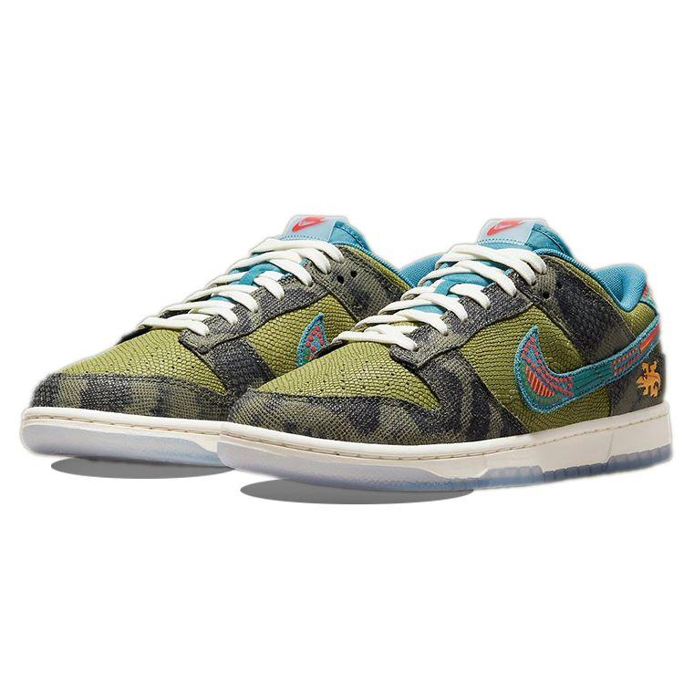 Nike Кроссовки унисекс Dunk Low SiEMPRE Familia Green Carbon-Green Rift-Blue DO2160-335