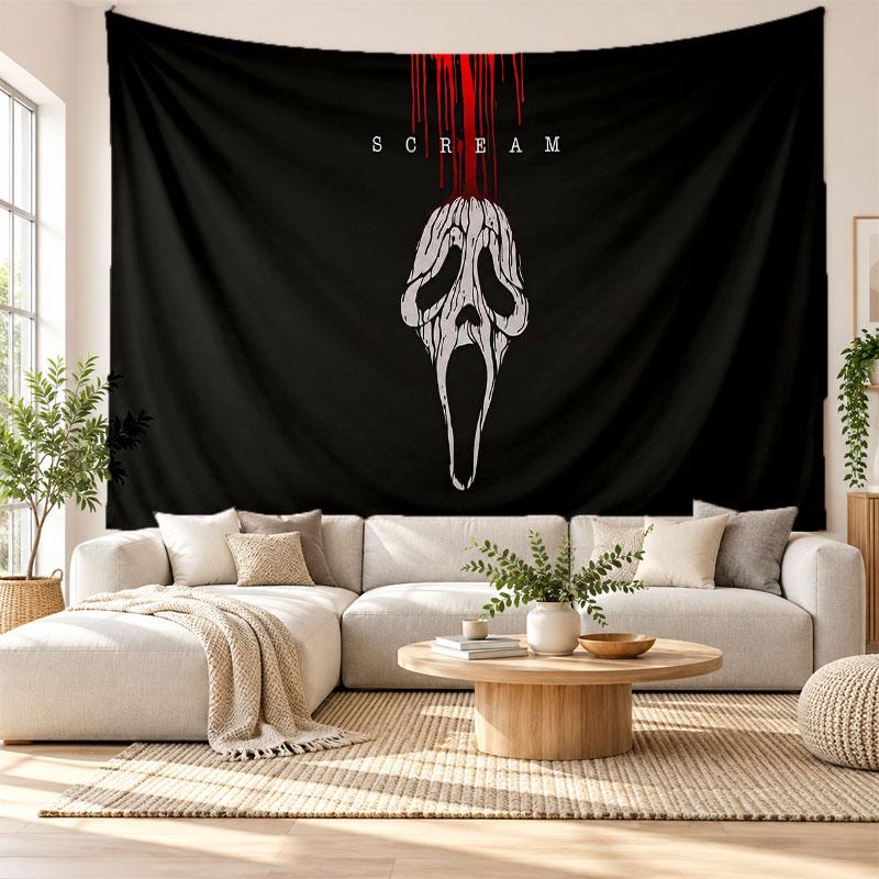 Scream Ghostface Wall Tapestry Home Decor Hanging Cloth Art Background Tapestry for Bedroom
