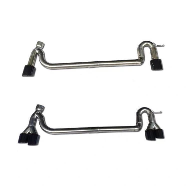 Black Carbon Fiber Stainless Steel Quad Exhaust Tips for VW Lavida - No Welding Needed