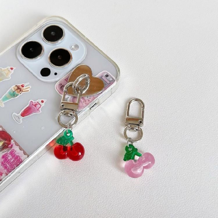 Fashion Cherries Charm Handbag Pendant Keychain Women Exquisite Fruit Cherries Bag Accessory Eye Catching Gift for Women