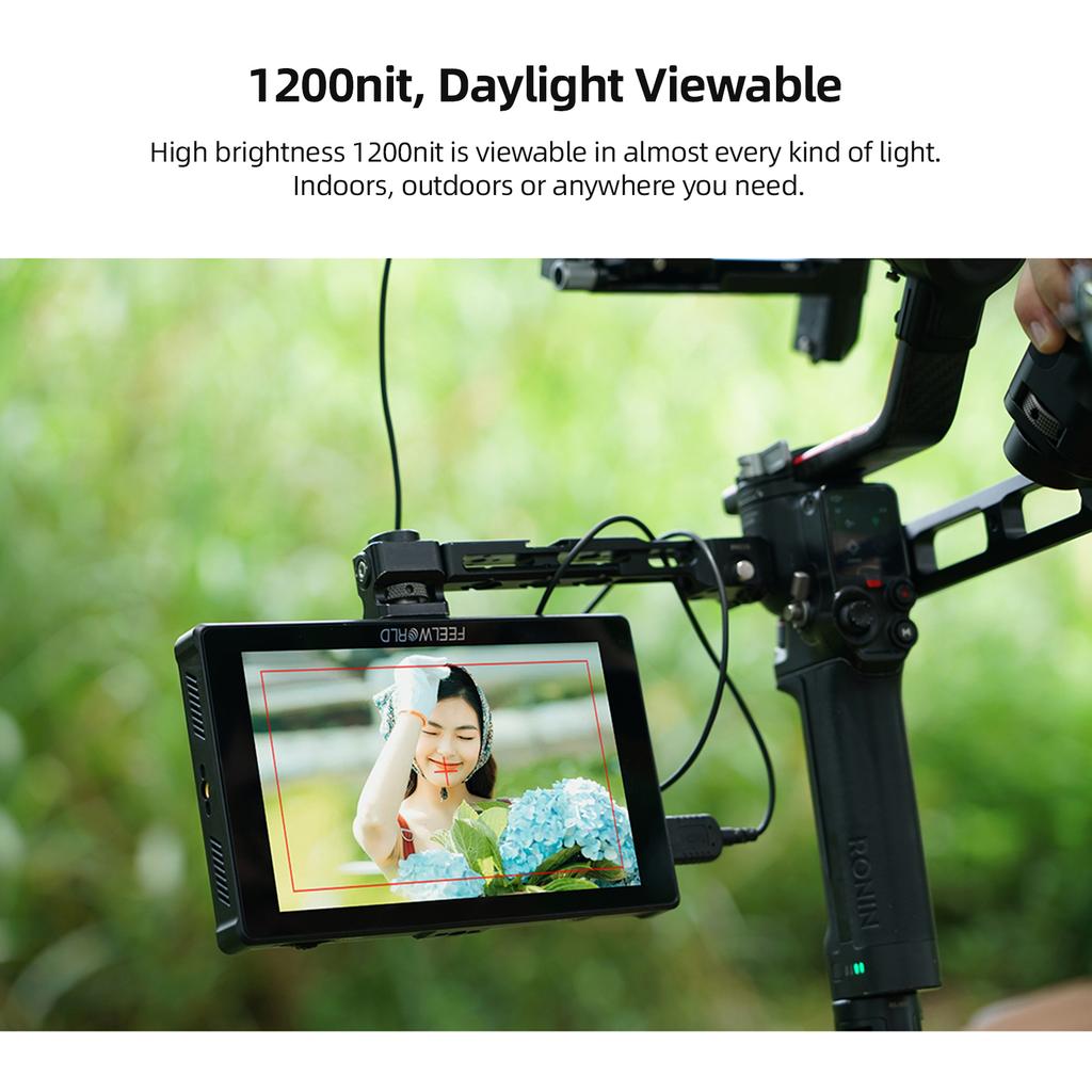 FEELWORLD F7 PLUS 7-дюймовый полевой монитор для DSLR-камеры, видеомонитор, сенсорная панель управления, вход/выход 4K HDMI, 1200 нит