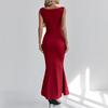 Женское новое платье в стиле пит-бретельки, ремешок, длинное, облегающее, с темпераментом, банкетное, с открытой спиной