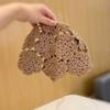 Handmade Knit Skullies Caps Hollow Beanies Cap Sweet Crochet Flower Hat  Streetwear