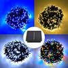 Outdoor Solar Christmas String Lights With Remote Warm White Blue Colorful Waterproof Design